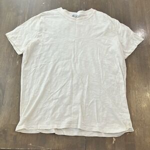 Gustin Shirt Mens XXL White Short Sleeve Crewneck Cotton Tee Cream Basic